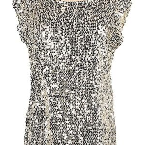 Sequin Embellished Women's Top - Silver